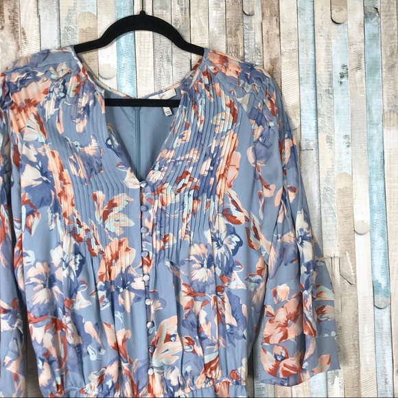 Joie S Floral 100% Silk Bell Sleeve Mani Romper - Picture 3 of 8
